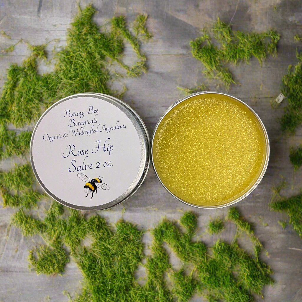 Organic Rose Hip Salve for Skin, Sunflower Oil, Beeswax, Vitamin E