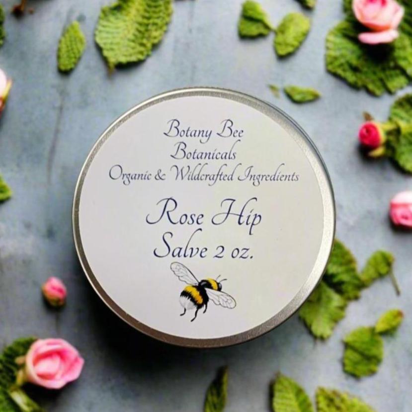 Organic Rose Hip Salve for Skin, Sunflower Oil, Beeswax, Vitamin E