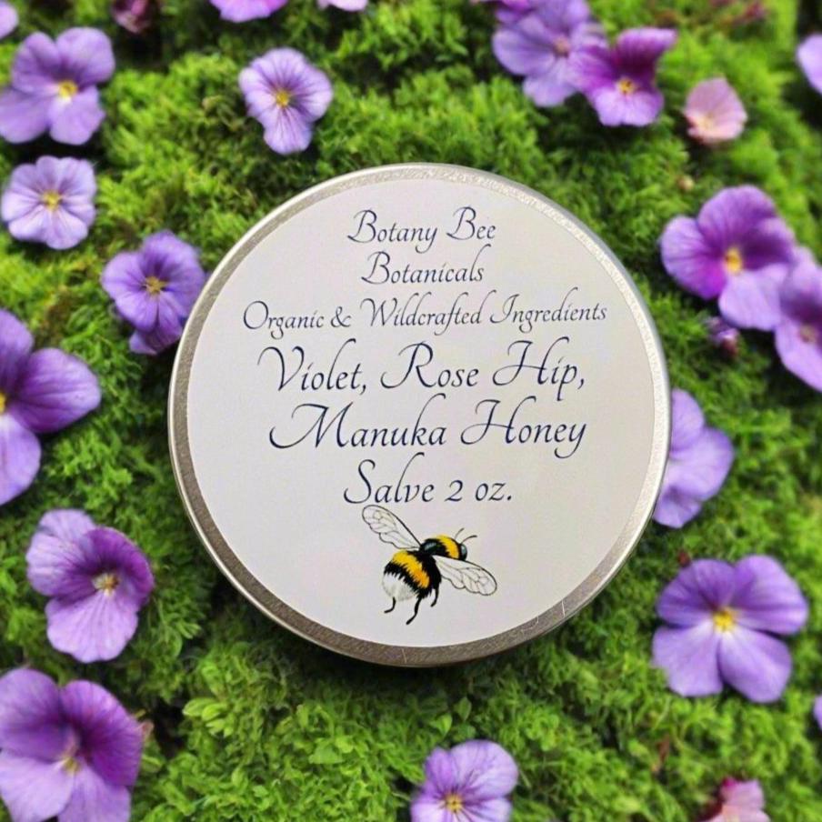 Organic Violet, Rose Hip, Manuka Honey Salve with Vitamin E